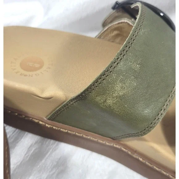 Revitalign Women's Orthotic Adjustable Leather Wedges - Nova - Olive - Sz 7B - Picture 5 of 6